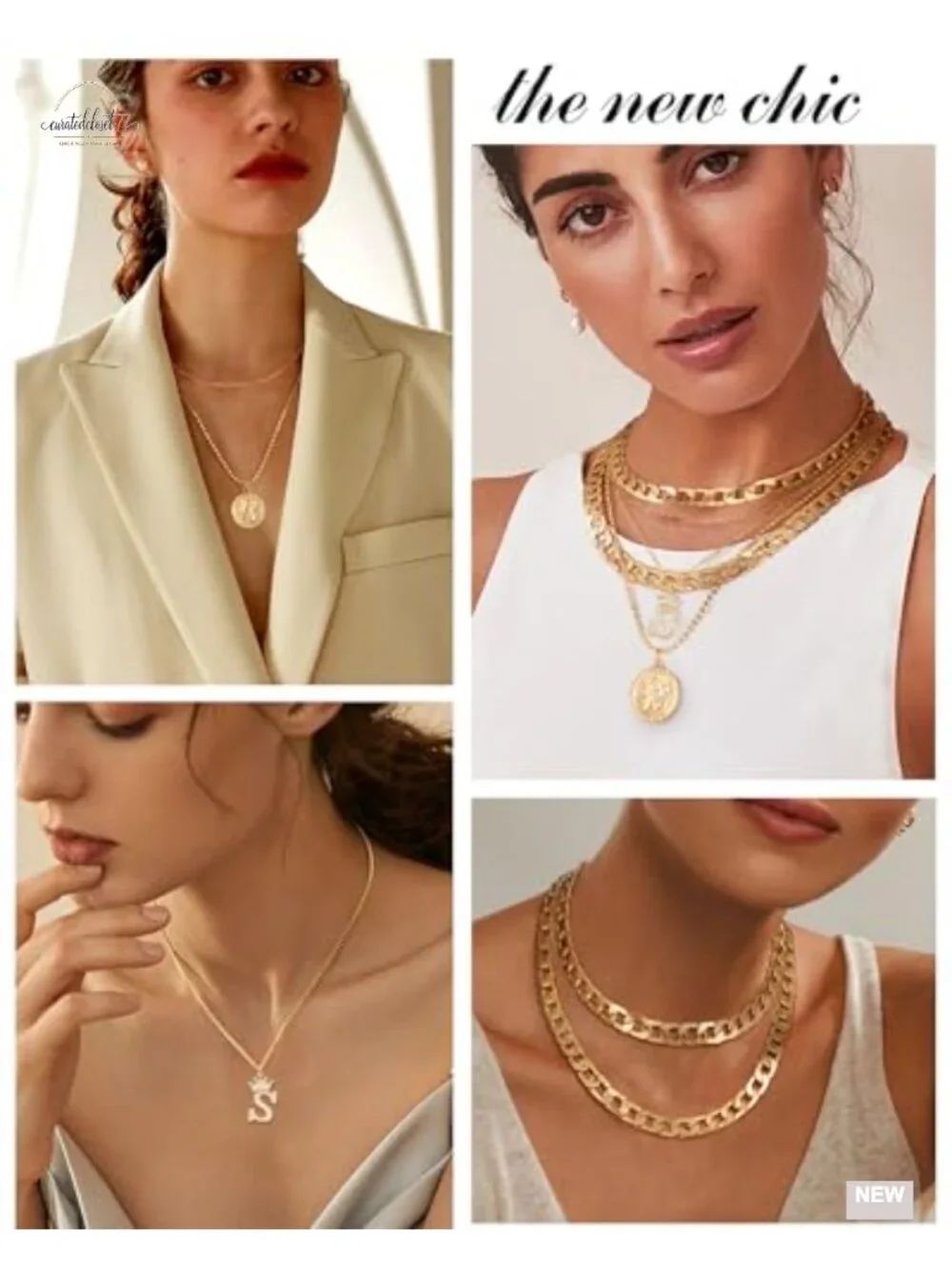 Layered Necklaces Set Chunky Coin Pendant Choker Dainty Chain Jewelry Gift